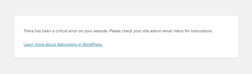 erreur critique WordPress